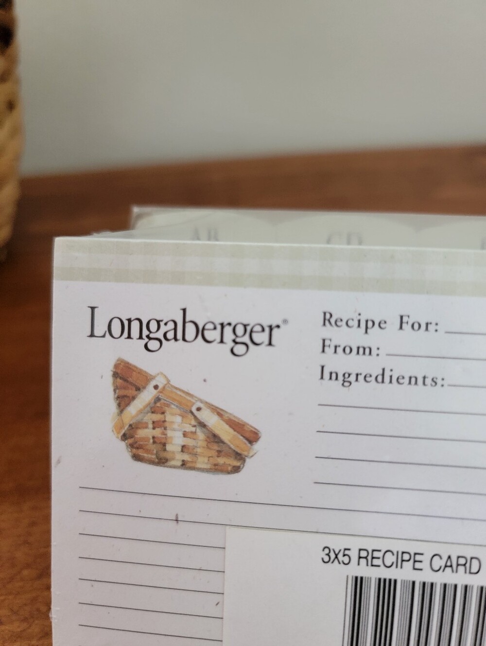 NEW Sealed Longaberger Basket 3x5 Recipe Cards Set With Dividers - Picture 10 of 11